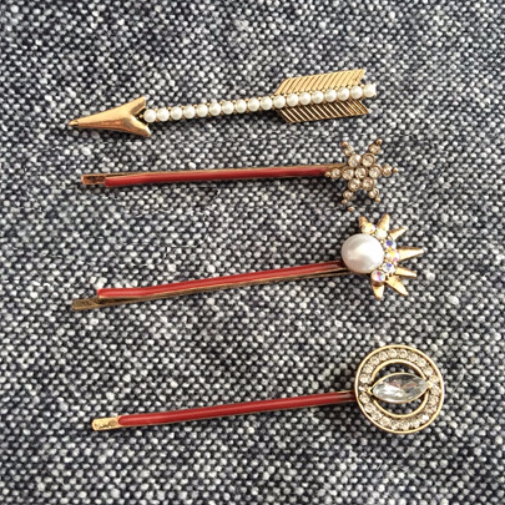 NEW Anthropologie Eros Bobby Pin Set star scepter - Picture 2 of 2